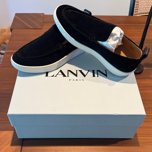 Lanvin Men\'s Black Suede Loafers